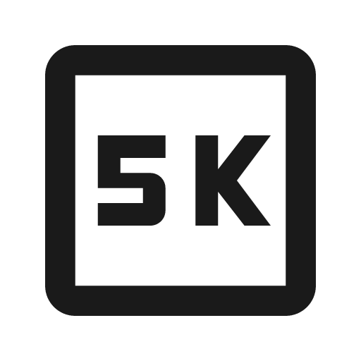 Outline 5k icon, solid style, from Google Material Icons