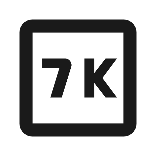 Outline 7k icon, solid style, from Google Material Icons