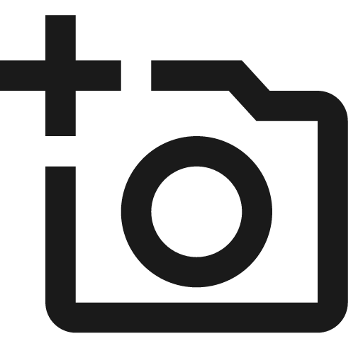 Outline add a photo icon, solid style, from Google Material Icons