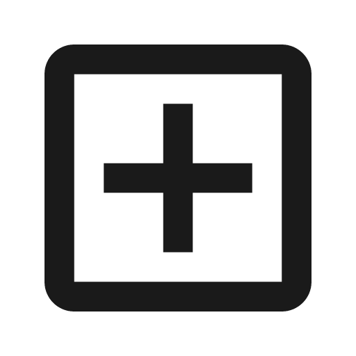 Outline add box icon, solid style, from Google Material Icons
