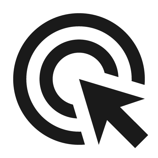 Outline ads click icon, solid style, from Google Material Icons