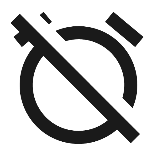 Outline alarm off icon, solid style, from Google Material Icons