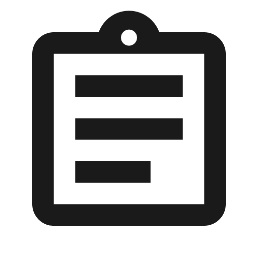 Outline assignment icon, solid style, from Google Material Icons