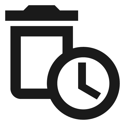 Outline auto delete icon, solid style, from Google Material Icons