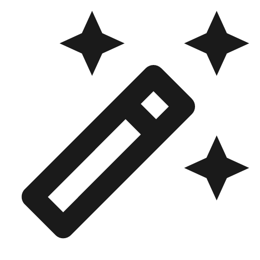 Outline auto fix high icon, solid style, from Google Material Icons