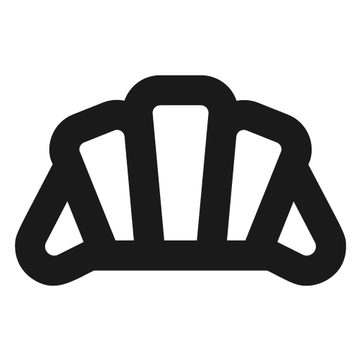 Outline bakery dining icon, solid style, from Google Material Icons