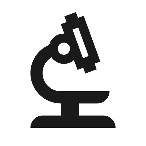 Outline biotech icon, solid style, from Google Material Icons