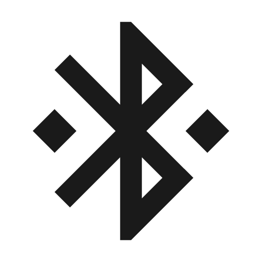 Outline bluetooth connected icon, solid style, from Google Material Icons