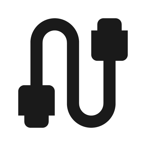 Outline cable icon, solid style, from Google Material Icons