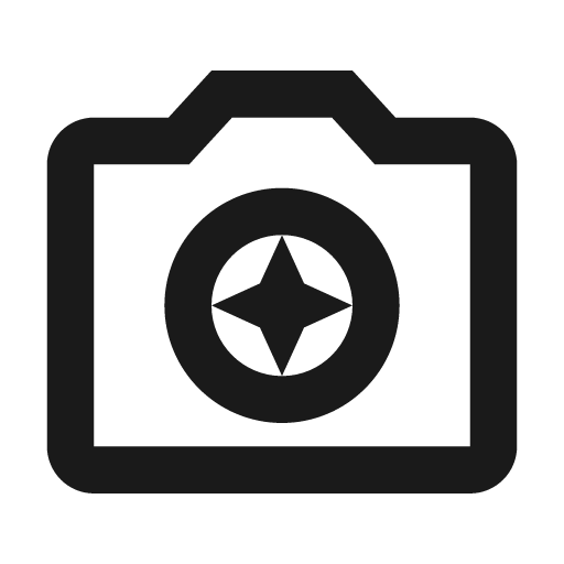 Outline camera enhance icon, solid style, from Google Material Icons