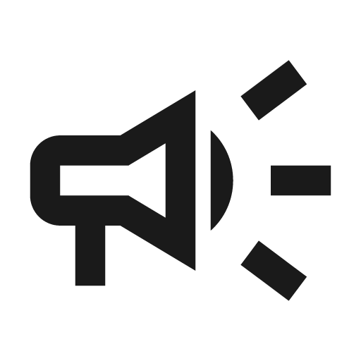 Outline campaign icon, solid style, from Google Material Icons