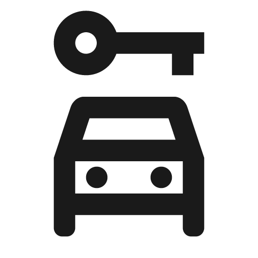 Outline car rental icon, solid style, from Google Material Icons