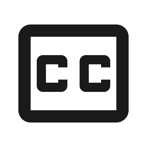 Outline closed caption off icon, solid style, from Google Material Icons