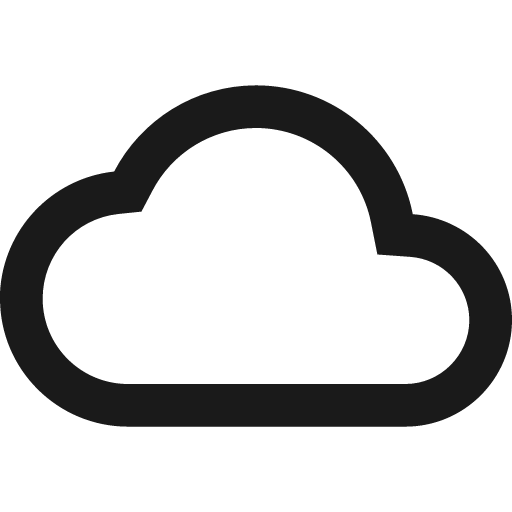Outline cloud icon, solid style, from Google Material Icons