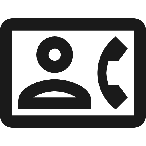 Outline contact phone icon, solid style, from Google Material Icons