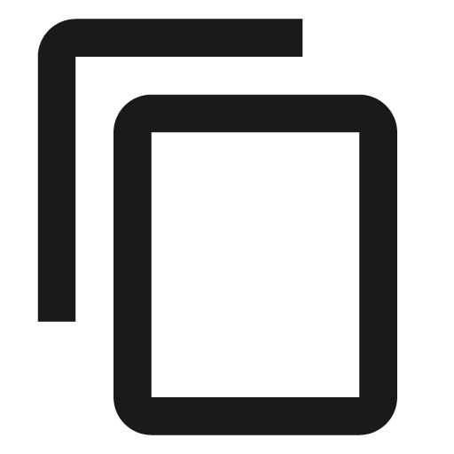 Outline content copy icon, solid style, from Google Material Icons