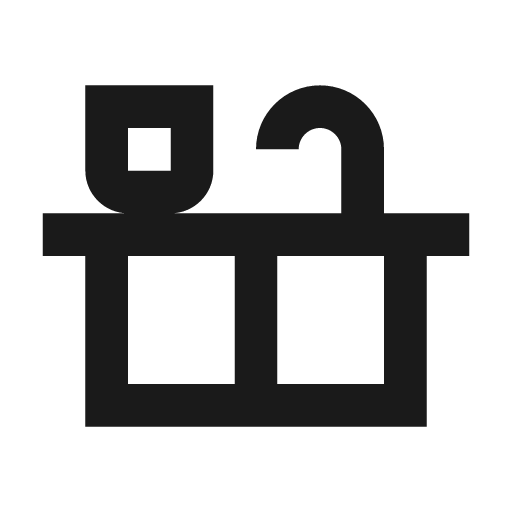 Outline countertops icon, solid style, from Google Material Icons
