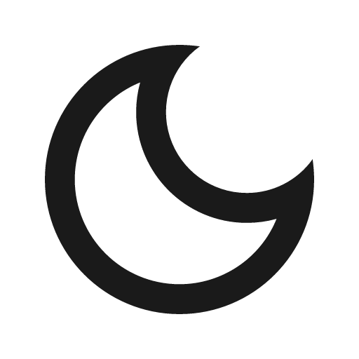 Outline dark mode icon, solid style, from Google Material Icons