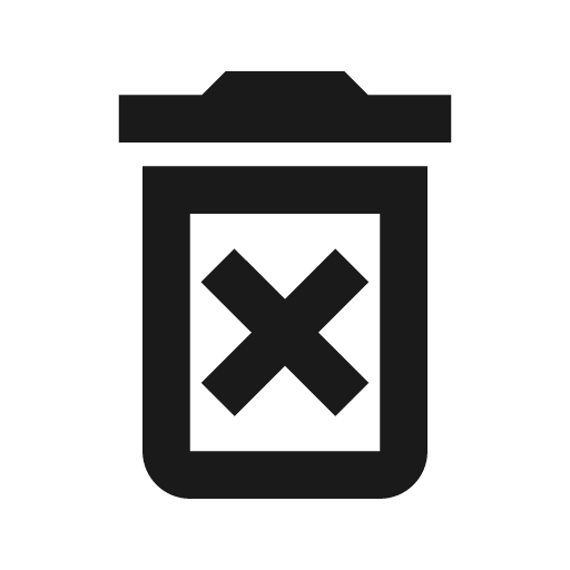 Outline delete forever icon, solid style, from Google Material Icons