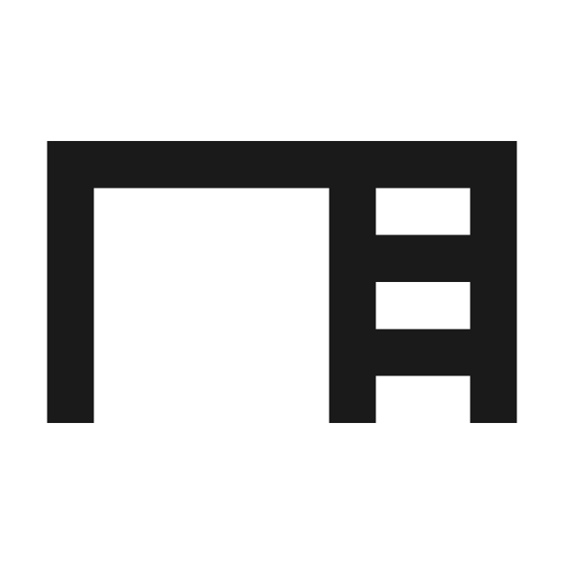Outline desk icon, solid style, from Google Material Icons