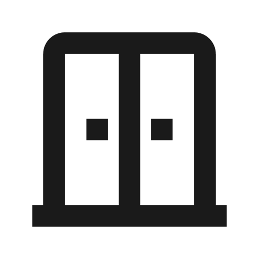 Outline door sliding icon, solid style, from Google Material Icons