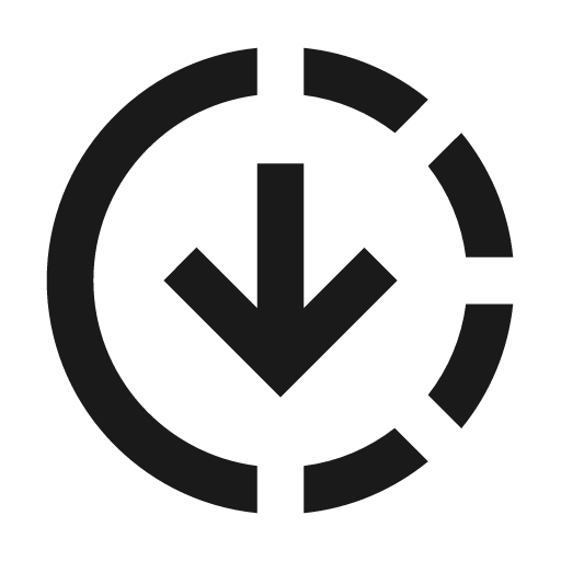 Outline downloading icon, solid style, from Google Material Icons