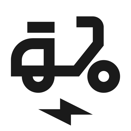 Outline electric moped icon, solid style, from Google Material Icons