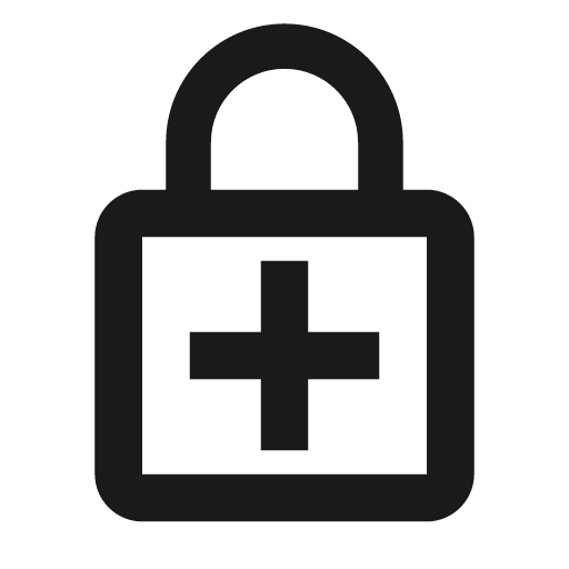 Outline enhanced encryption icon, solid style, from Google Material Icons