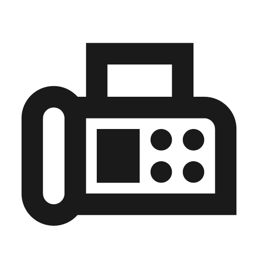 Outline fax icon, solid style, from Google Material Icons