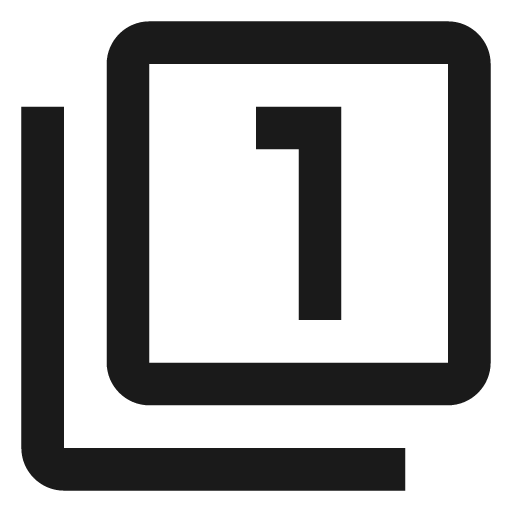 Outline filter 1 icon, solid style, from Google Material Icons