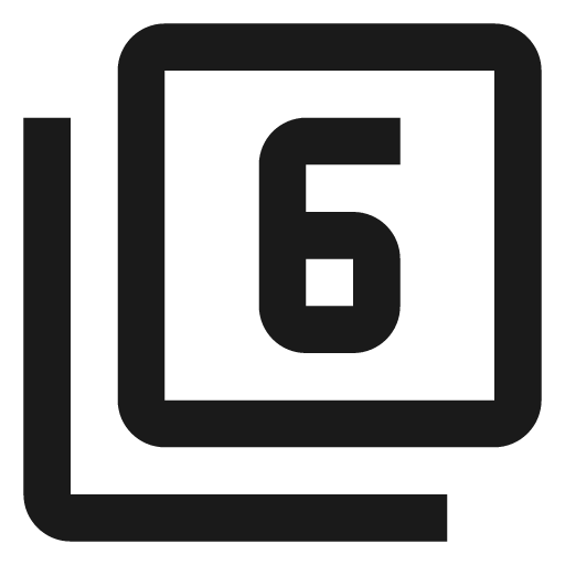 Outline filter 6 icon, solid style, from Google Material Icons