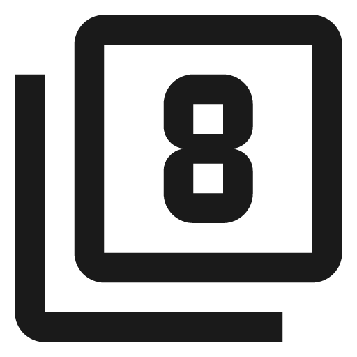 Outline filter 8 icon, solid style, from Google Material Icons