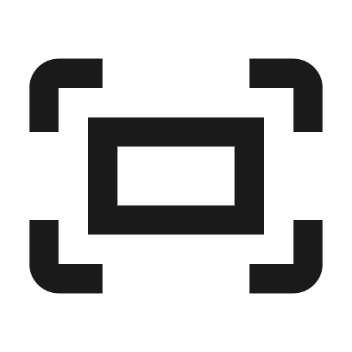 Outline fit screen icon, solid style, from Google Material Icons