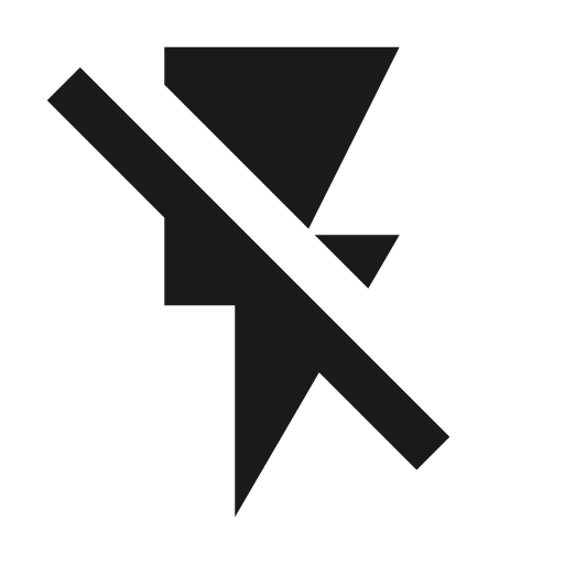 Outline flash off icon, solid style, from Google Material Icons