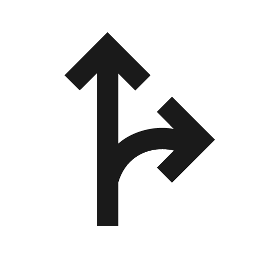 Outline fork right icon, solid style, from Google Material Icons