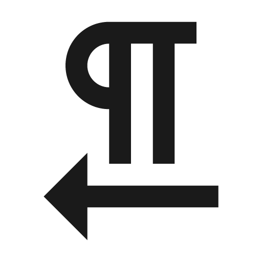 Outline format textdirection r to l icon, solid style, from Google Material Icons