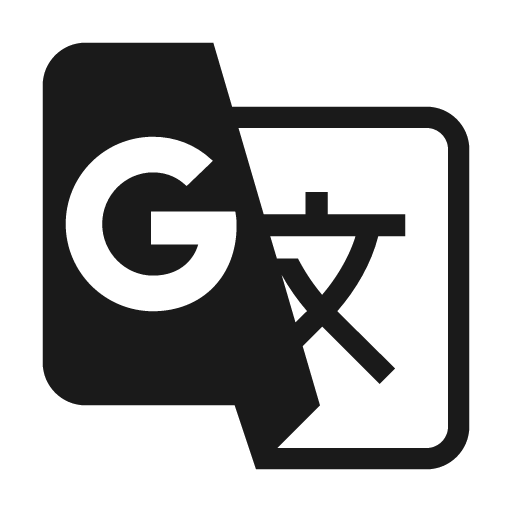 Outline g translate icon, solid style, from Google Material Icons