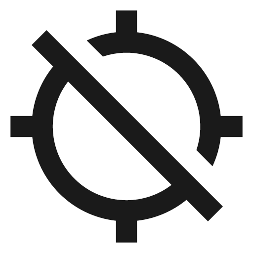 Outline gps off icon, solid style, from Google Material Icons