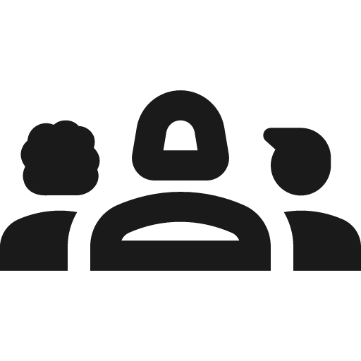 Outline groups 2 icon, solid style, from Google Material Icons
