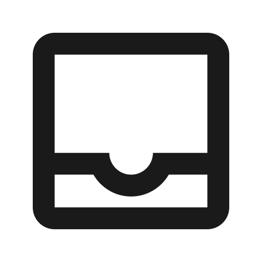 Outline inbox icon, solid style, from Google Material Icons
