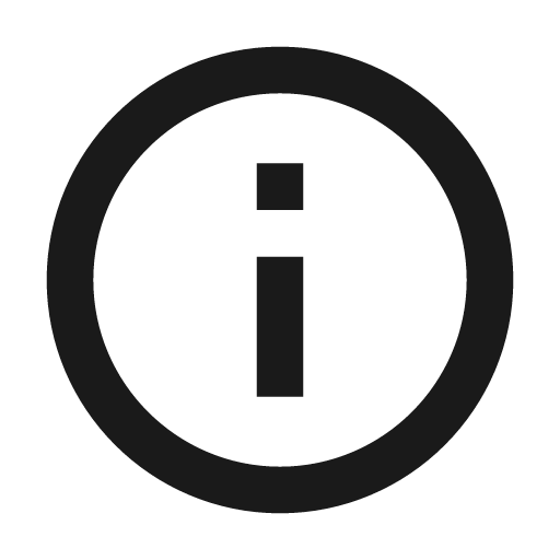 Outline info icon, solid style, from Google Material Icons