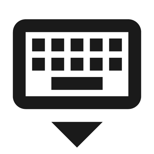 Outline keyboard hide icon, solid style, from Google Material Icons