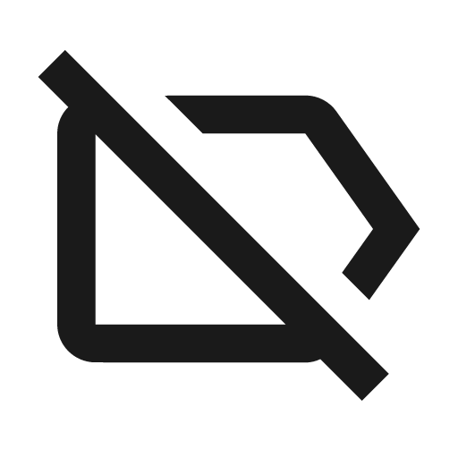 Outline label off icon, solid style, from Google Material Icons