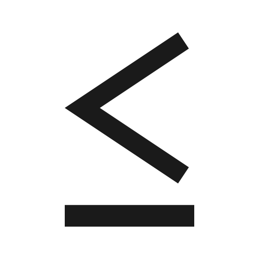 Outline less than equal icon, solid style, from Google Material Icons