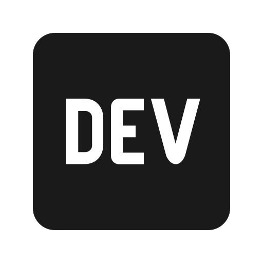 Outline logo dev icon, solid style, from Google Material Icons