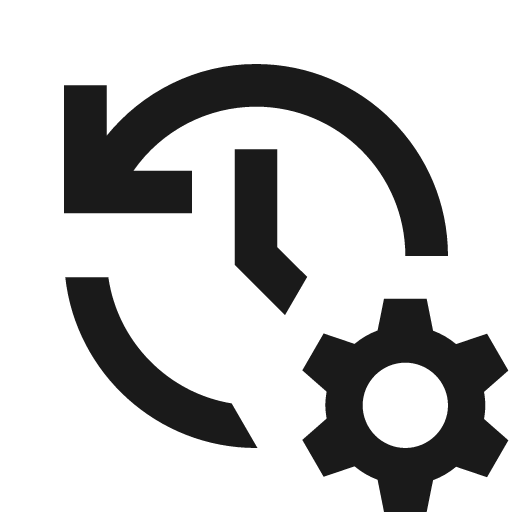 Outline manage history icon, solid style, from Google Material Icons