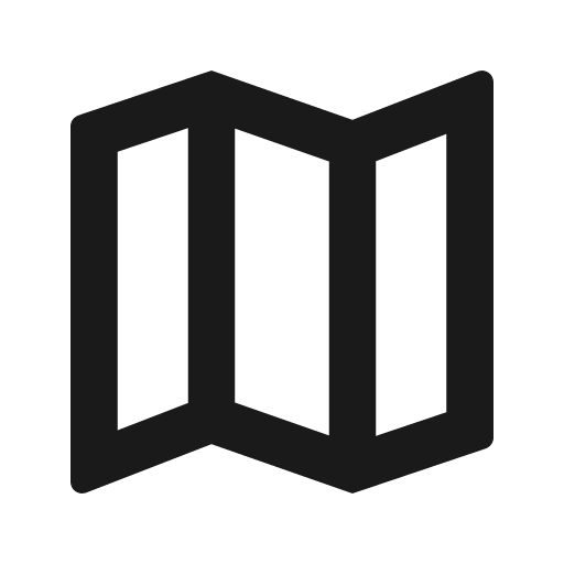 Outline map icon, solid style, from Google Material Icons