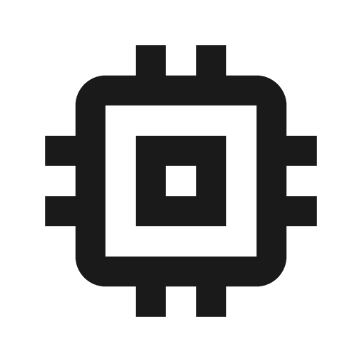 Outline memory icon, solid style, from Google Material Icons
