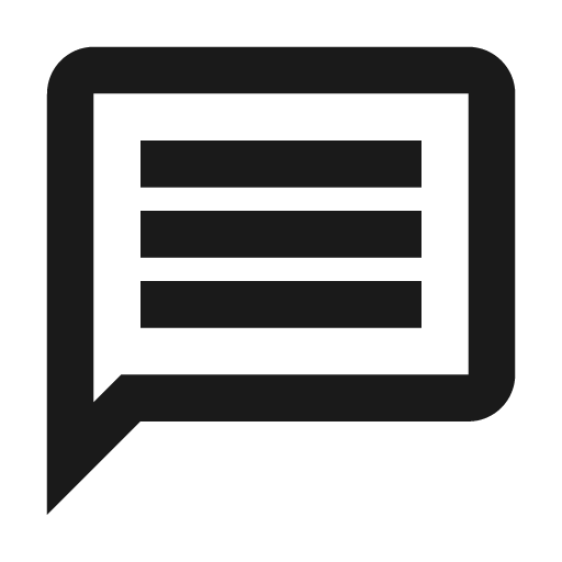 Outline message icon, solid style, from Google Material Icons