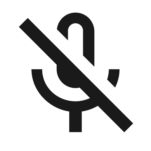 Outline mic off icon, solid style, from Google Material Icons